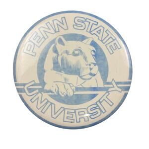 Vintage Penn State Pinback Pin PSU Nittany Lions Large Button 6"x6"